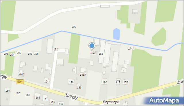 Bargły, Śląska, 184, mapa Bargły