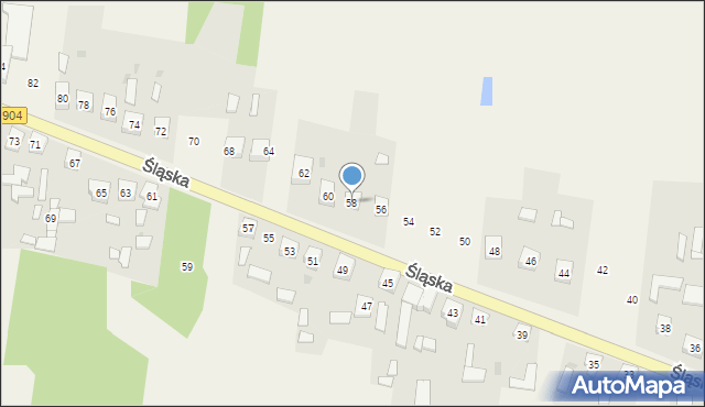 Bargły, Śląska, 58, mapa Bargły