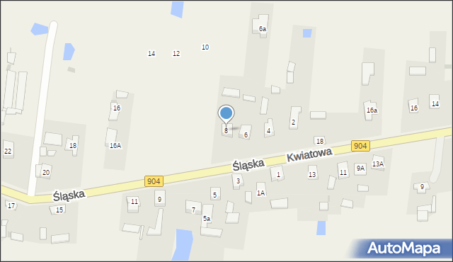 Bargły, Śląska, 8, mapa Bargły