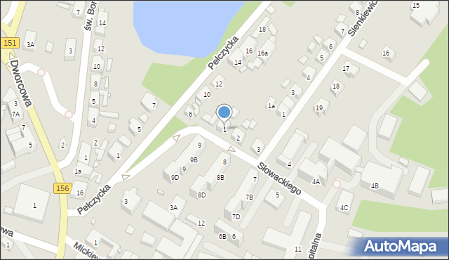 Barlinek, Słowackiego Juliusza, 1, mapa Barlinek