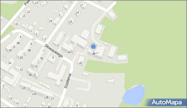 Barlinek, Słowackiego Juliusza, 4B, mapa Barlinek