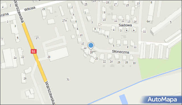 Bartoszyce, Słoneczna, 18, mapa Bartoszyce