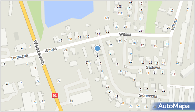 Bartoszyce, Słoneczna, 4, mapa Bartoszyce