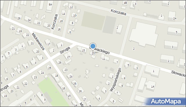 Bartoszyce, Słowackiego Juliusza, 13, mapa Bartoszyce