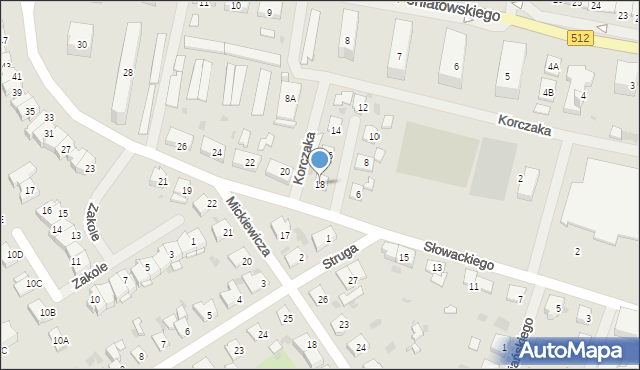 Bartoszyce, Słowackiego Juliusza, 18, mapa Bartoszyce