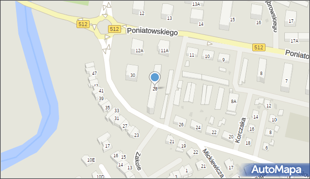 Bartoszyce, Słowackiego Juliusza, 28, mapa Bartoszyce