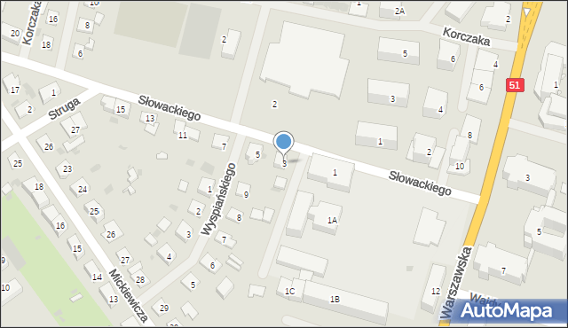 Bartoszyce, Słowackiego Juliusza, 3, mapa Bartoszyce