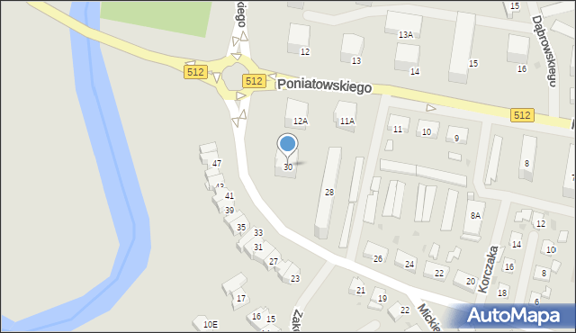 Bartoszyce, Słowackiego Juliusza, 30, mapa Bartoszyce