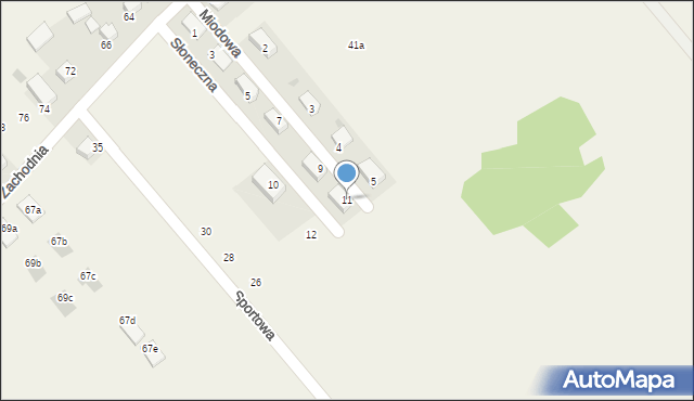 Bębło, Słoneczna, 11, mapa Bębło