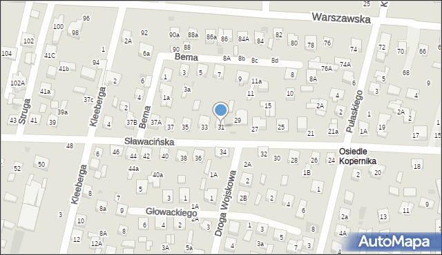 Biała Podlaska, Sławacińska, 31, mapa Białej Podlaskiej