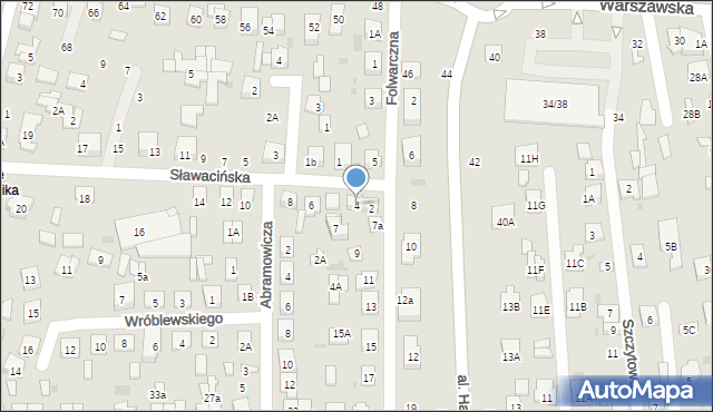 Biała Podlaska, Sławacińska, 4, mapa Białej Podlaskiej