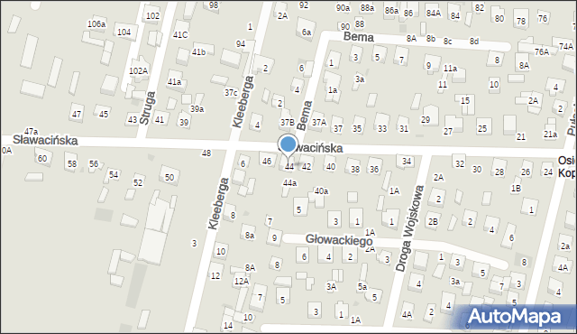 Biała Podlaska, Sławacińska, 44, mapa Białej Podlaskiej
