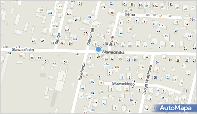 Biała Podlaska, Sławacińska, 46, mapa Białej Podlaskiej