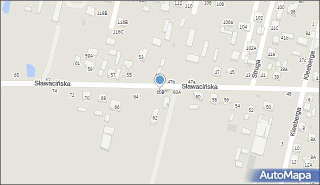 Biała Podlaska, Sławacińska, 60B, mapa Białej Podlaskiej