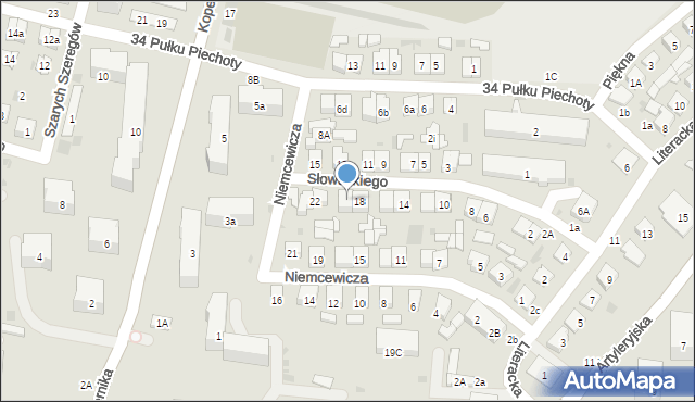 Biała Podlaska, Słowackiego Juliusza, 20, mapa Białej Podlaskiej