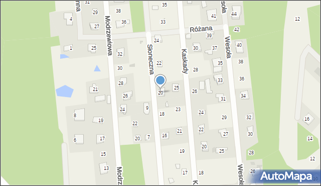 Białobrzegi, Słoneczna, 20, mapa Białobrzegi
