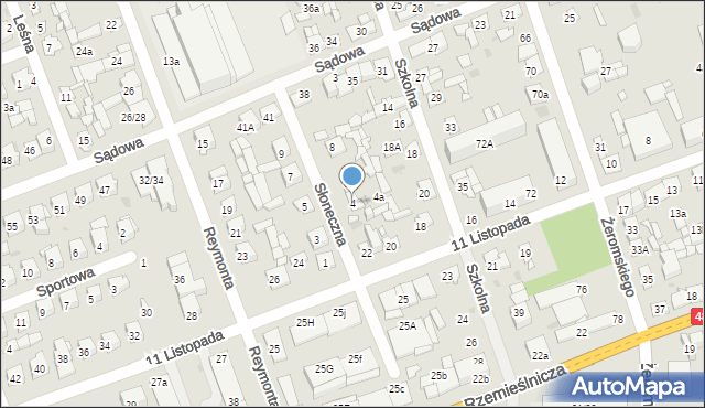 Białobrzegi, Słoneczna, 4, mapa Białobrzegi