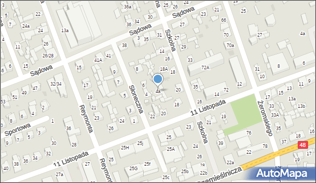 Białobrzegi, Słoneczna, 4a, mapa Białobrzegi