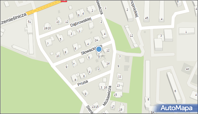 Białobrzegi, Słowackiego Juliusza, 3, mapa Białobrzegi