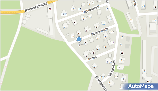 Białobrzegi, Słowackiego Juliusza, 9, mapa Białobrzegi