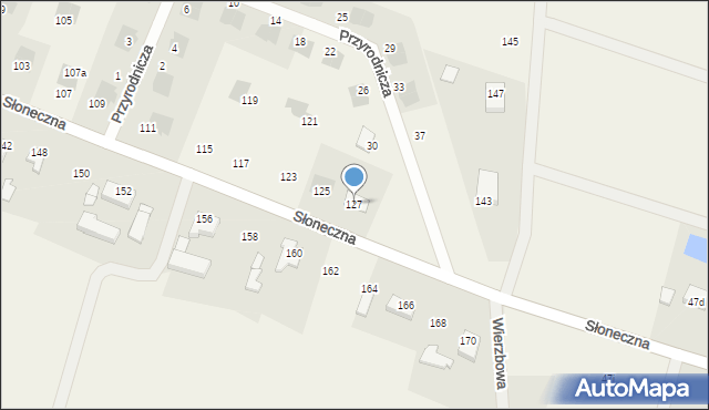 Białuń, Słoneczna, 127, mapa Białuń