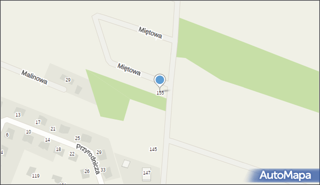 Białuń, Słoneczna, 155, mapa Białuń