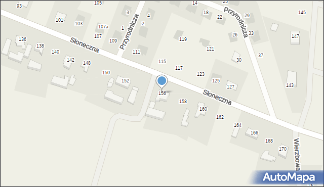 Białuń, Słoneczna, 156, mapa Białuń