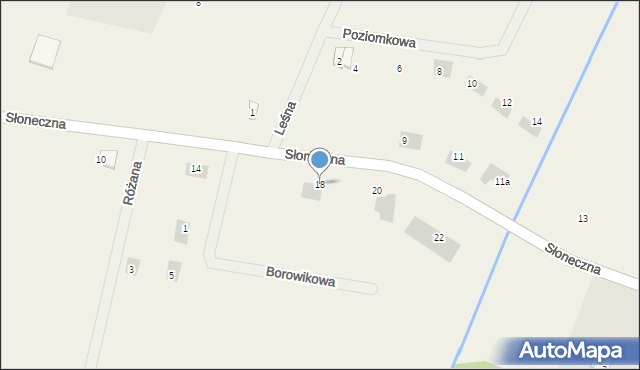 Białuń, Słoneczna, 18a, mapa Białuń