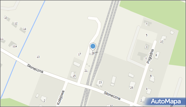 Białuń, Słoneczna, 19, mapa Białuń