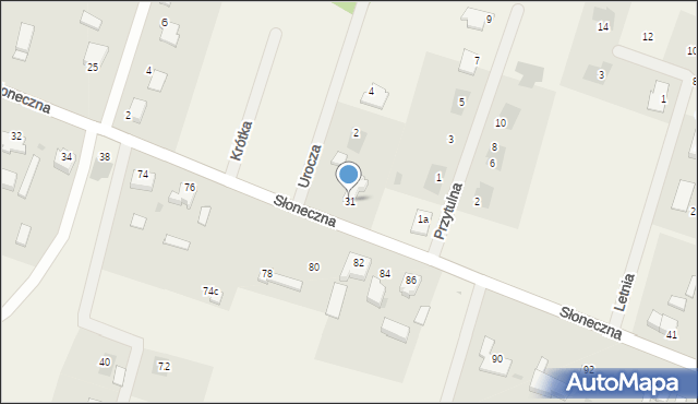 Białuń, Słoneczna, 31, mapa Białuń