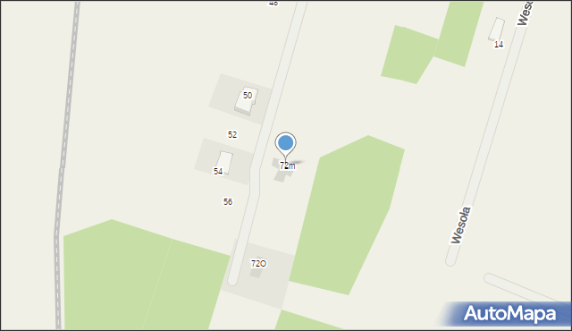 Białuń, Słoneczna, 72m, mapa Białuń