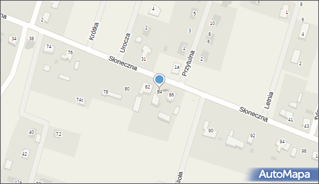 Białuń, Słoneczna, 84, mapa Białuń