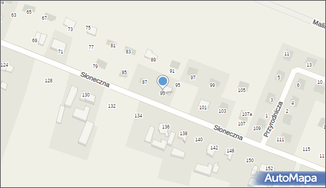 Białuń, Słoneczna, 93, mapa Białuń