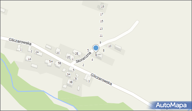 Biały Dunajec, Słoneczna, 6, mapa Biały Dunajec