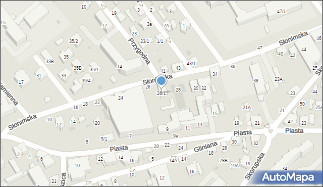 Białystok, Słonimska, 26/1, mapa Białegostoku