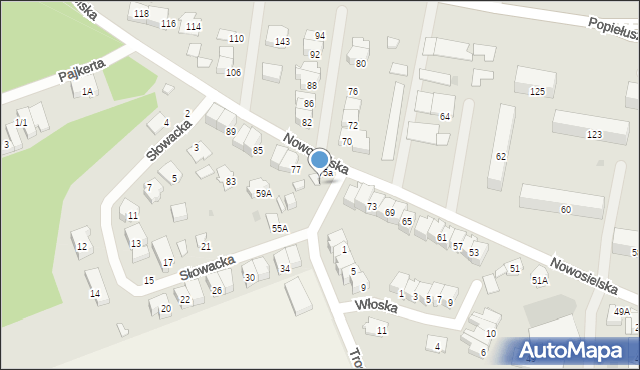 Białystok, Słowacka, 55, mapa Białegostoku