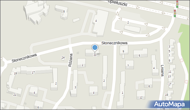 Białystok, Słonecznikowa, 11, mapa Białegostoku