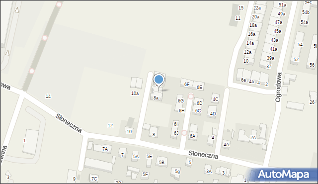 Bielany Wrocławskie, Słoneczna, 8b, mapa Bielany Wrocławskie
