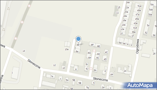 Bielany Wrocławskie, Słoneczna, 8c, mapa Bielany Wrocławskie