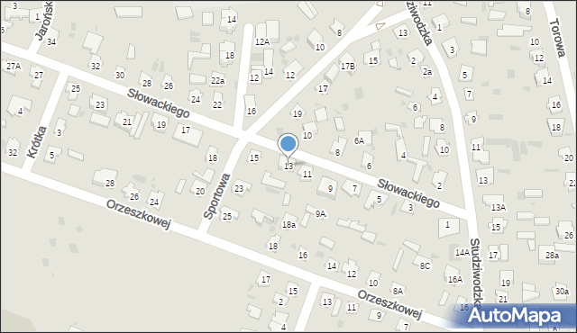 Bielsk Podlaski, Słowackiego Juliusza, 13, mapa Bielsk Podlaski