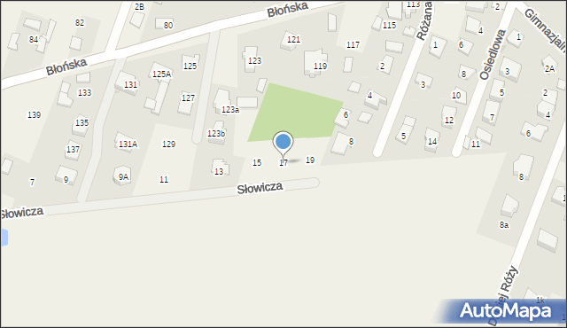 Bieniewice, Słowicza, 17, mapa Bieniewice