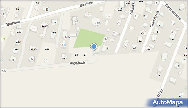 Bieniewice, Słowicza, 19, mapa Bieniewice