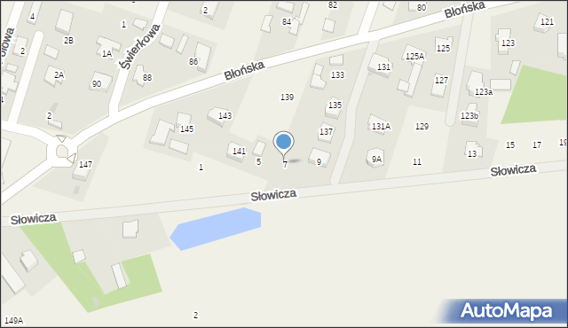 Bieniewice, Słowicza, 7, mapa Bieniewice