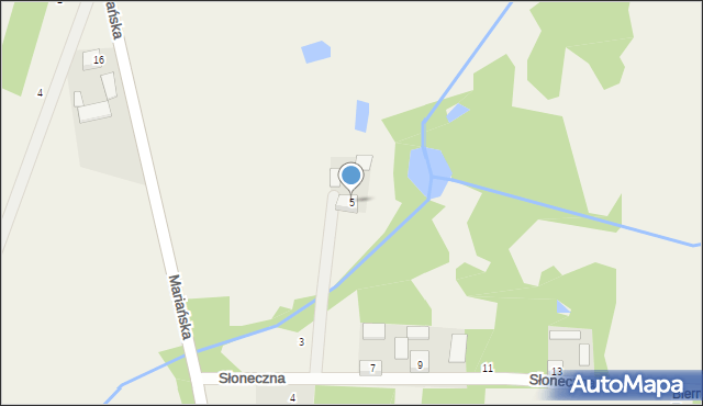 Biernik, Słoneczna, 5, mapa Biernik