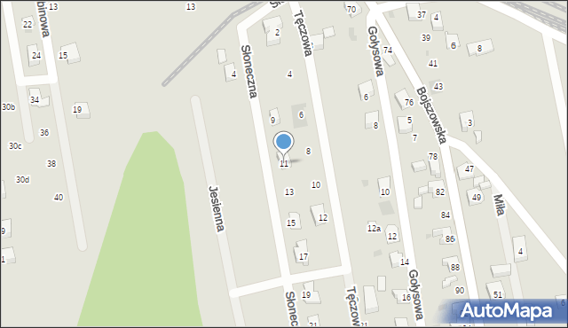 Bieruń, Słoneczna, 11, mapa Bieruń