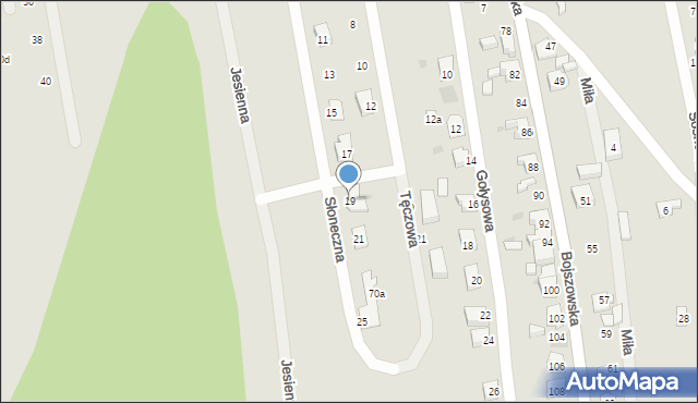 Bieruń, Słoneczna, 19, mapa Bieruń