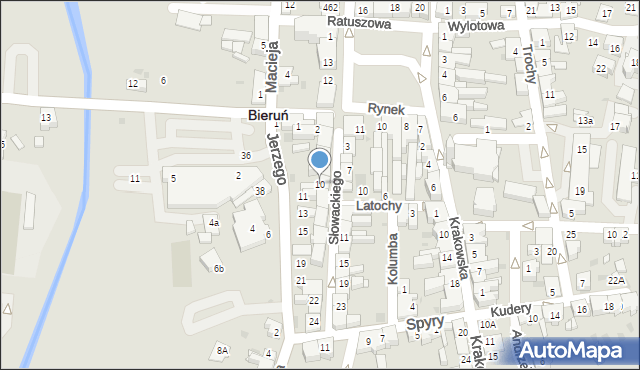 Bieruń, Słowackiego Juliusza, 10, mapa Bieruń
