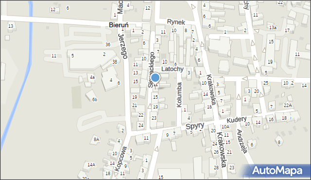 Bieruń, Słowackiego Juliusza, 13, mapa Bieruń