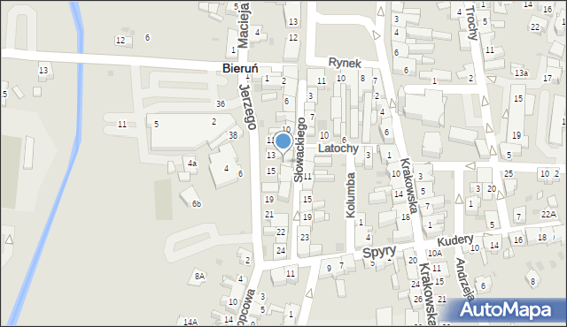 Bieruń, Słowackiego Juliusza, 14, mapa Bieruń