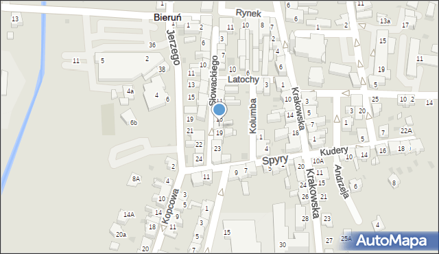 Bieruń, Słowackiego Juliusza, 17, mapa Bieruń